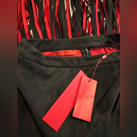 Tamara Mellon Fringe Goat Suede Leather Midi Skirt, Size 2, NWT, Retail $750 - Picture 8 of 9